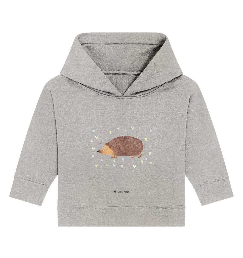 Organiczna bluza z kapturem dla niemowląt jeż serca Baby Pullover, Baby Kapuzensweatshirt, Baby Hoodie, Baby Kapuzenshirt, Tiermotive, Lustige Sprüche, Tiere, Gute Laune, Liebe, Herzen, Igel, Leben, Kuss, Vertrauen, Herz