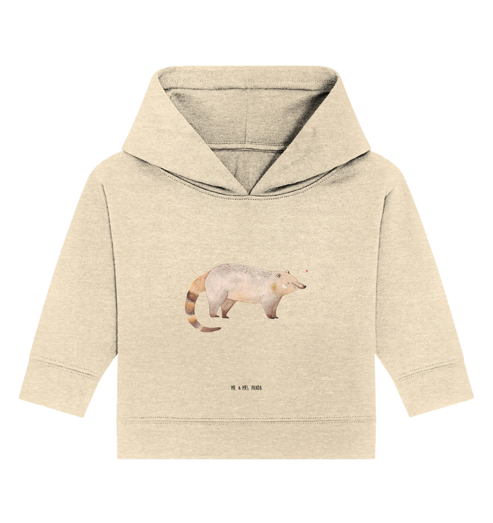 Organiczna bluza z kapturem dla niemowląt Nosacz Baby Pullover, Baby Hoodie, Baby Kapuzenshirt, Baby Kapuzensweatshirt, Tiermotive, Lustige Sprüche, Tiere, Gute Laune, Nasenbären, Bär, Rüsselbär, Nasenbär