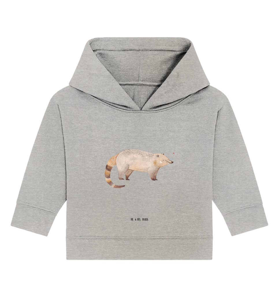 Organiczna bluza z kapturem dla niemowląt Nosacz Baby Pullover, Baby Hoodie, Baby Kapuzenshirt, Baby Kapuzensweatshirt, Tiermotive, Lustige Sprüche, Tiere, Gute Laune, Nasenbären, Bär, Rüsselbär, Nasenbär
