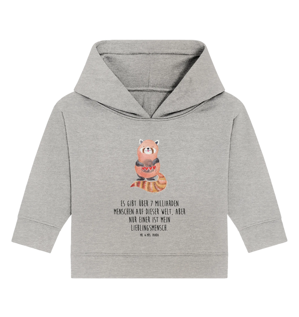 Organiczna bluza z kapturem dla niemowląt Czerwony Panda Baby Pullover, Baby Kapuzensweatshirt, Baby Kapuzenshirt, Baby Hoodie, Tiermotive, Lustige Sprüche, Tiere, Gute Laune, Liebe, Herz, Liebling, Lieblingsmensch, Panda, Rot