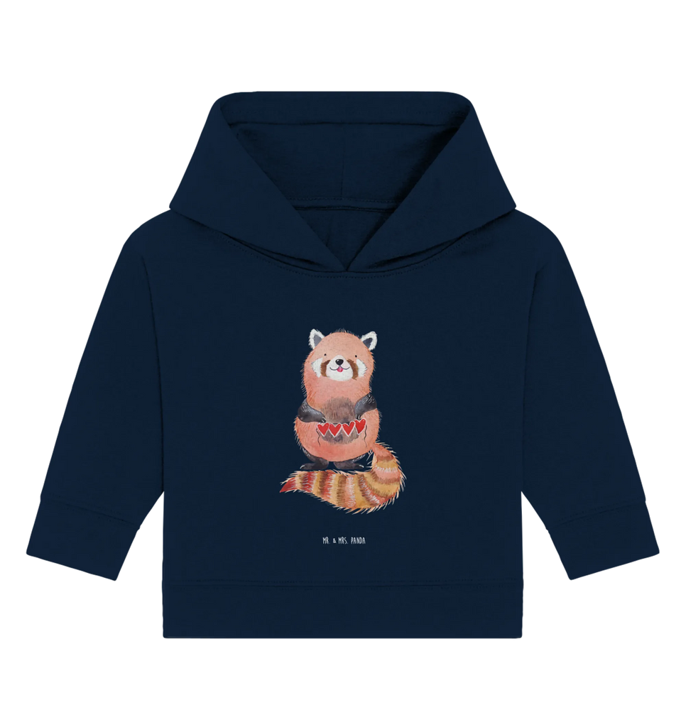 Organiczna bluza z kapturem dla niemowląt Czerwony Panda Baby Pullover, Baby Kapuzensweatshirt, Baby Kapuzenshirt, Baby Hoodie, Tiermotive, Lustige Sprüche, Tiere, Gute Laune, Liebe, Herz, Liebling, Lieblingsmensch, Panda, Rot