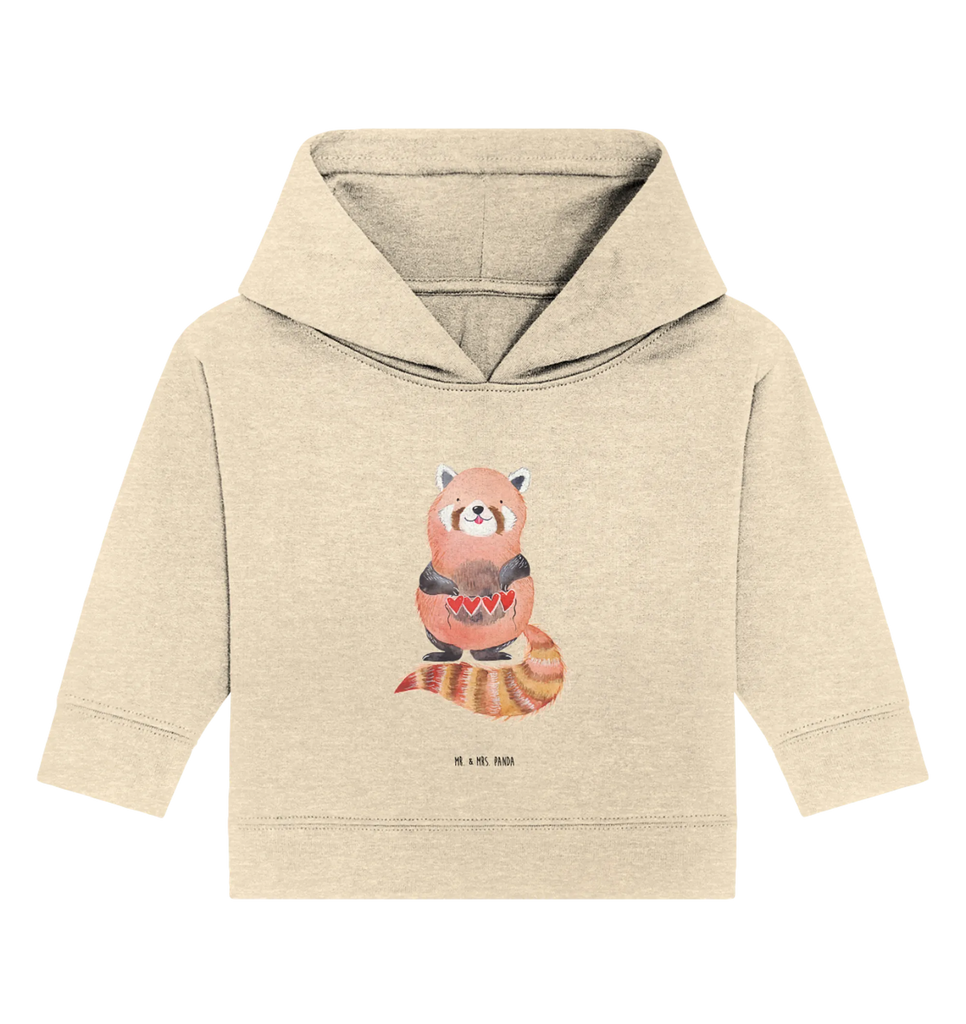 Organiczna bluza z kapturem dla niemowląt Czerwony Panda Baby Pullover, Baby Kapuzensweatshirt, Baby Kapuzenshirt, Baby Hoodie, Tiermotive, Lustige Sprüche, Tiere, Gute Laune, Liebe, Herz, Liebling, Lieblingsmensch, Panda, Rot