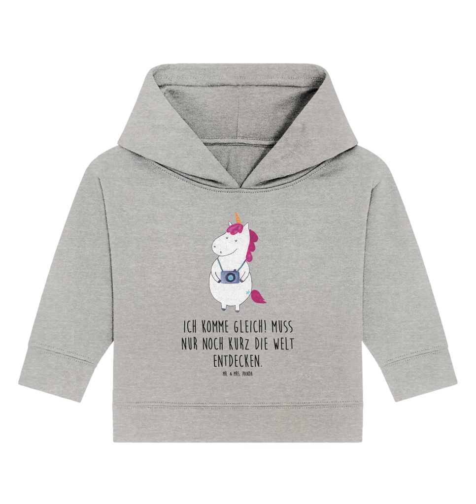 Organiczna bluza z kapturem dla niemowląt Jednorożec fotograf Baby Hoodie, Baby Kapuzensweatshirt, Baby Pullover, Baby Kapuzenshirt, Einhörner, Einhorn Deko, Unicorn, Einhorn, Fotografie, Fotograf, Reisen, Tourist, Reise, Kurztrip, Weltreise, Weltenbummler, Kamera, Städtereise, Urlaub