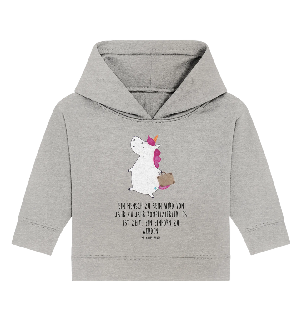 Organiczna bluza z kapturem dla niemowląt Jednorożec walizka Baby Kapuzenshirt, Baby Pullover, Baby Hoodie, Baby Kapuzensweatshirt, Einhorn, Einhörner, Einhorn Deko, Unicorn, Spaß, Erwachsen, Gepäck, Kind, witzig, unicorn, Reise, Koffer, lustig, Abenteuer, albern, Verreisen