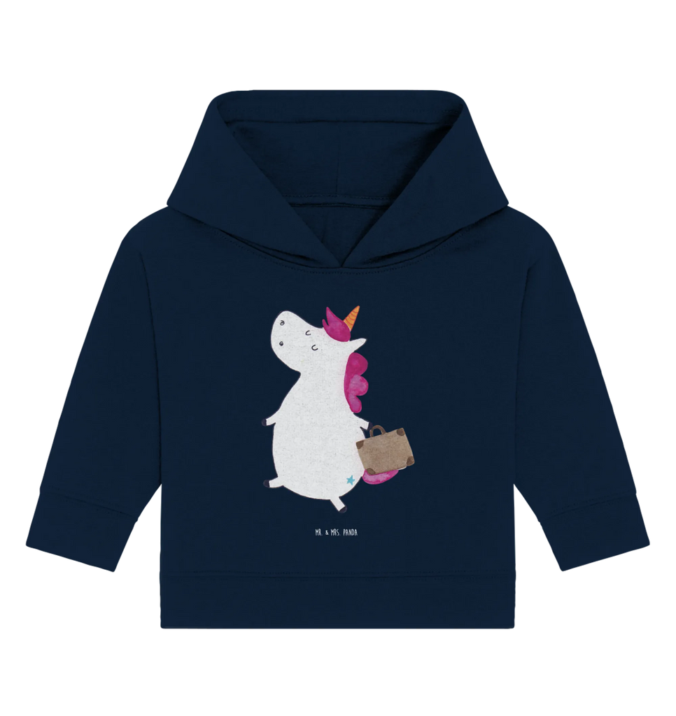 Organiczna bluza z kapturem dla niemowląt Jednorożec walizka Baby Kapuzenshirt, Baby Pullover, Baby Hoodie, Baby Kapuzensweatshirt, Einhorn, Einhörner, Einhorn Deko, Unicorn, Spaß, Erwachsen, Gepäck, Kind, witzig, unicorn, Reise, Koffer, lustig, Abenteuer, albern, Verreisen