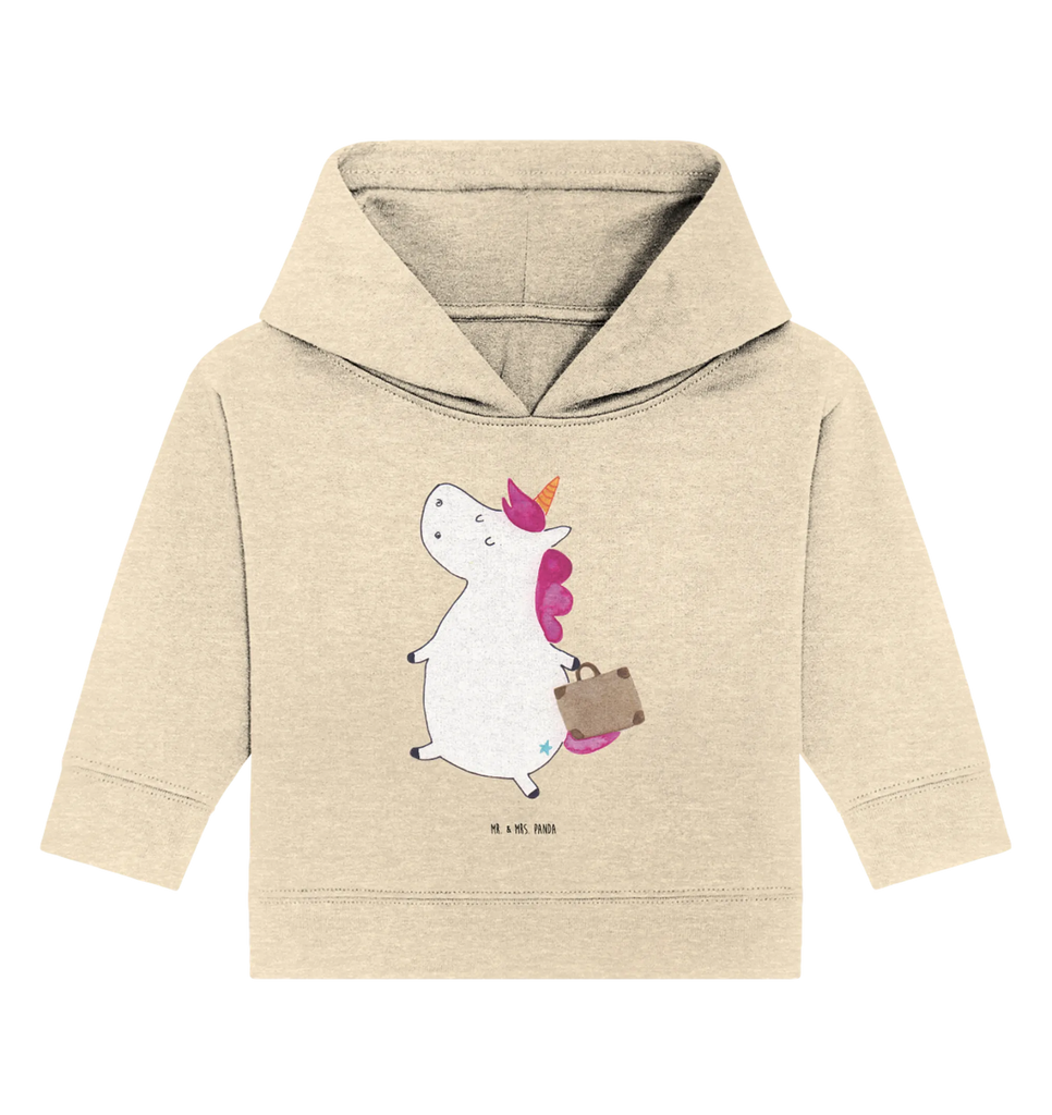 Organiczna bluza z kapturem dla niemowląt Jednorożec walizka Baby Kapuzenshirt, Baby Pullover, Baby Hoodie, Baby Kapuzensweatshirt, Einhorn, Einhörner, Einhorn Deko, Unicorn, Spaß, Erwachsen, Gepäck, Kind, witzig, unicorn, Reise, Koffer, lustig, Abenteuer, albern, Verreisen