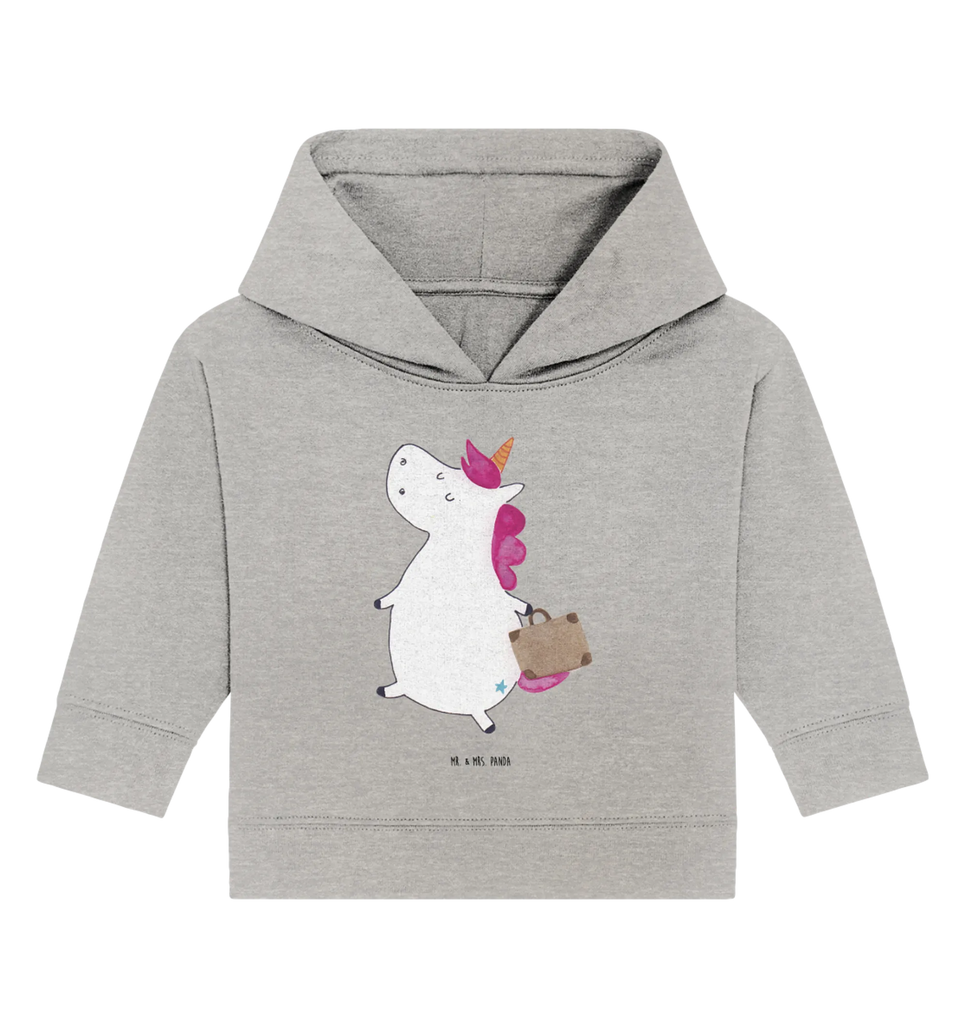 Organiczna bluza z kapturem dla niemowląt Jednorożec walizka Baby Kapuzenshirt, Baby Pullover, Baby Hoodie, Baby Kapuzensweatshirt, Einhorn, Einhörner, Einhorn Deko, Unicorn, Spaß, Erwachsen, Gepäck, Kind, witzig, unicorn, Reise, Koffer, lustig, Abenteuer, albern, Verreisen