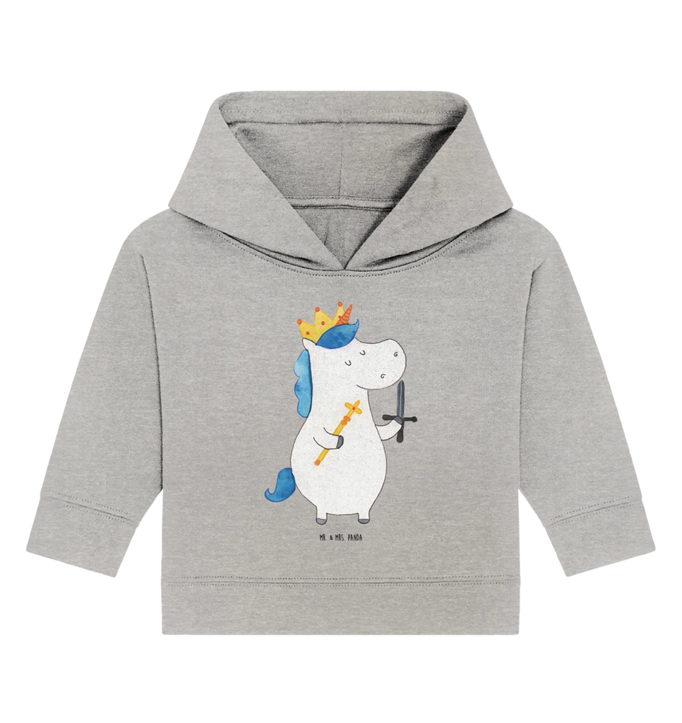 Organiczna bluza z kapturem dla niemowląt jednorożec Król z mieczem Baby Pullover, Baby Kapuzenshirt, Baby Hoodie, Baby Kapuzensweatshirt, Einhörner, Einhorn Deko, Unicorn, Einhorn, König, Ritter, Mittelalter