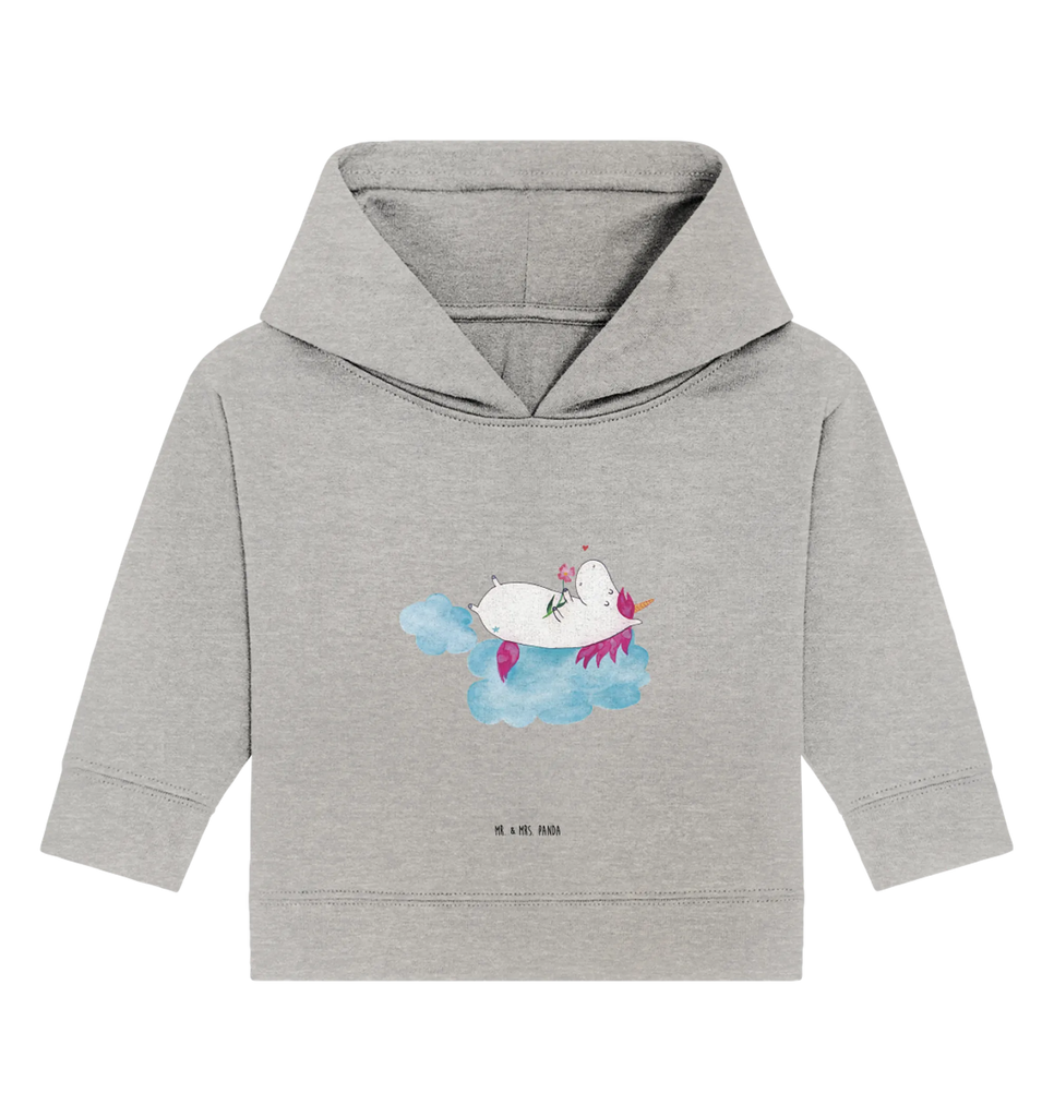 Organiczna bluza z kapturem dla niemowląt Jednorożec Zakochany Baby Hoodie, Baby Kapuzensweatshirt, Baby Kapuzenshirt, Baby Pullover, Einhörner, Einhorn Deko, Unicorn, Einhorn, Wolke, Verliebt, Freundin, Liebesbeweis, Liebe