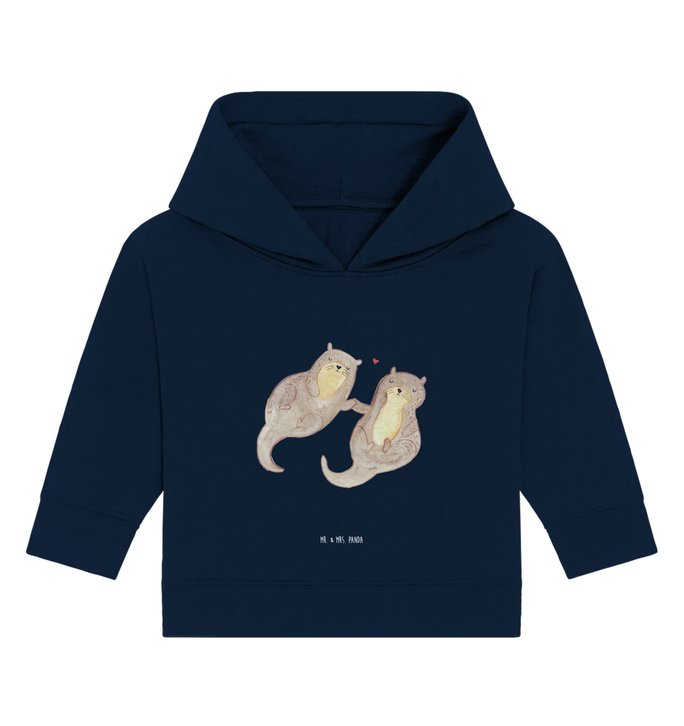 Organiczna bluza z kapturem dla niemowląt wydra trzymać się za ręce Baby Kapuzenshirt, Baby Pullover, Baby Kapuzensweatshirt, Baby Hoodie, Fischotter, Seeotter, Otter, Otter Seeotter See Otter