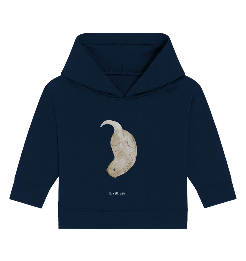 Organic Baby Hoodie otter upside down Baby Pullover, Baby Kapuzenshirt, Baby Hoodie, Baby Kapuzensweatshirt, Fischotter, Seeotter, Otter, Otter Seeotter See Otter