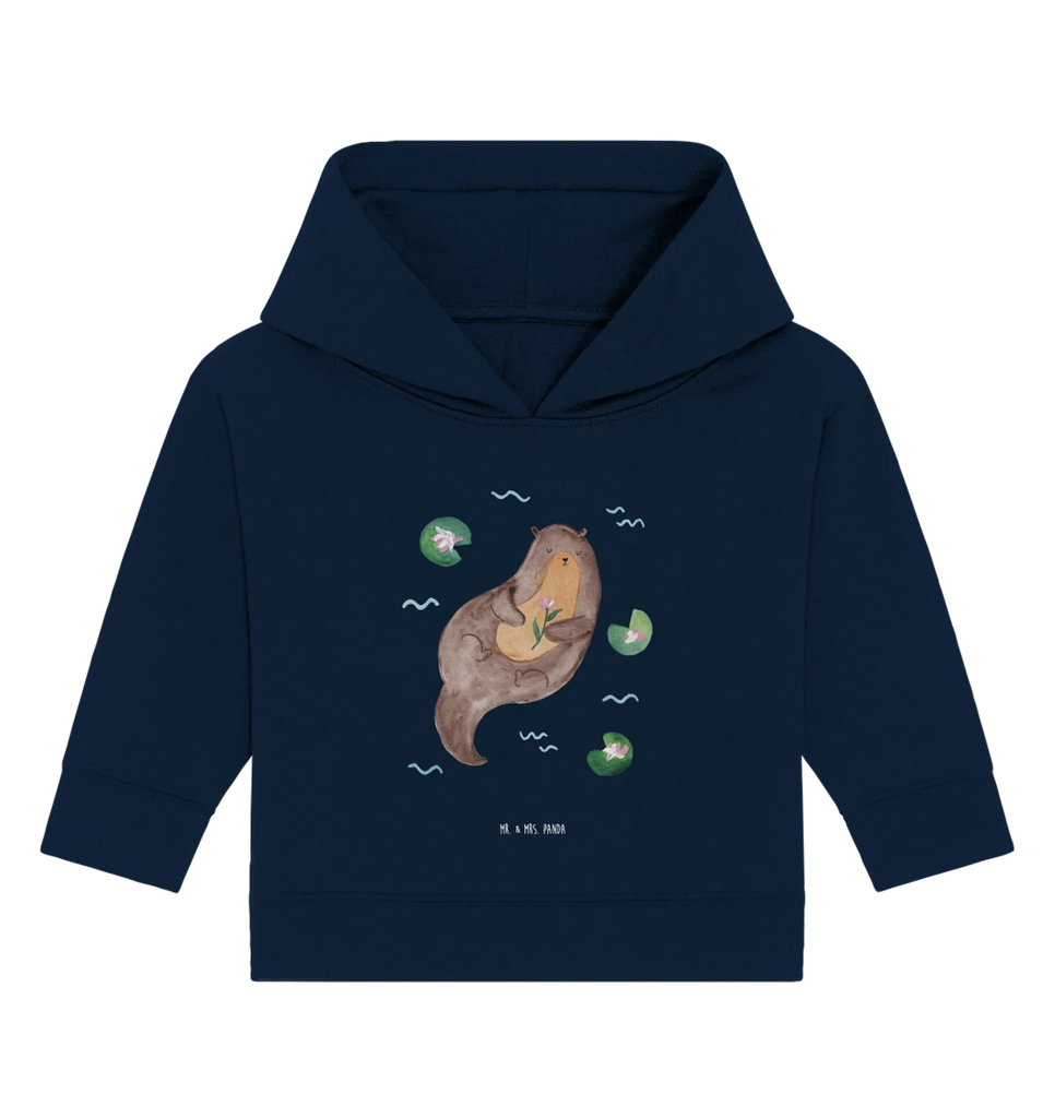Organiczna bluza z kapturem dla niemowląt wydra lilia wodna Baby Pullover, Baby Kapuzenshirt, Baby Kapuzensweatshirt, Baby Hoodie, Fischotter, Seeotter, Otter, Otter Seeotter See Otter