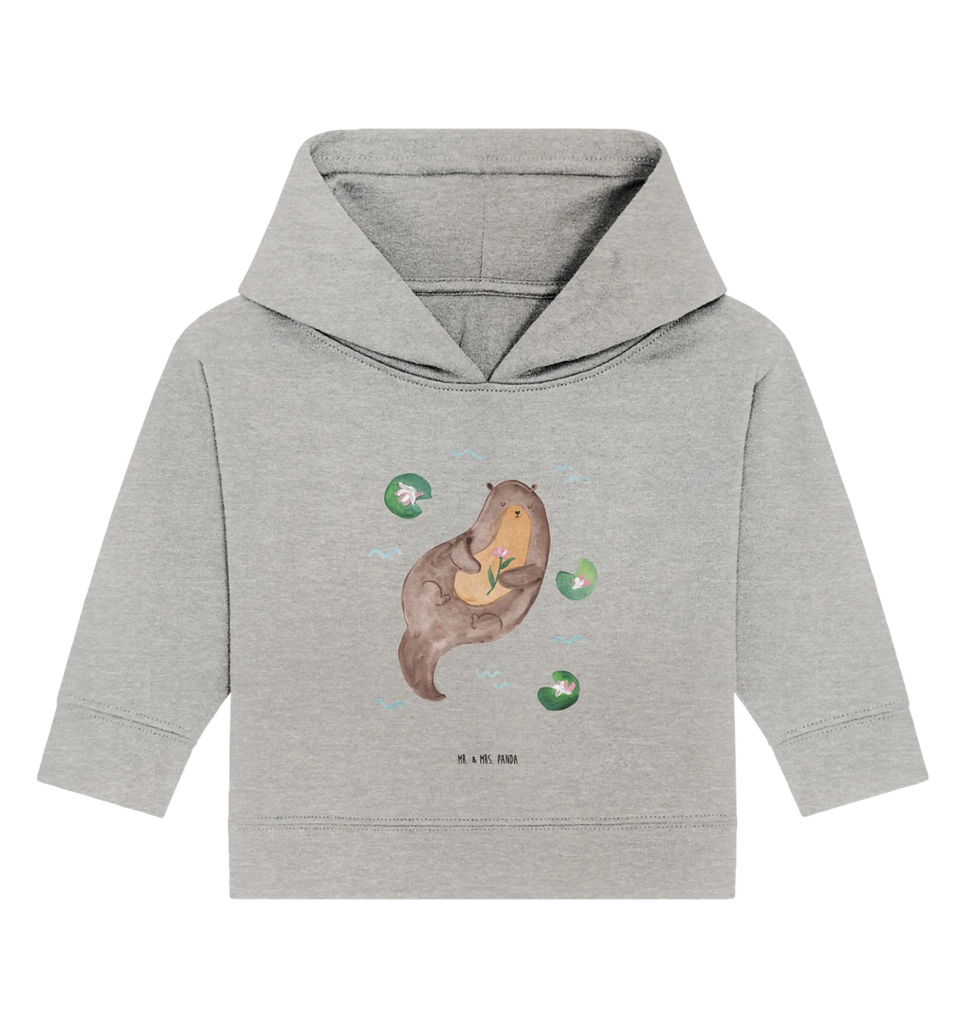 Organiczna bluza z kapturem dla niemowląt wydra lilia wodna Baby Pullover, Baby Kapuzenshirt, Baby Kapuzensweatshirt, Baby Hoodie, Fischotter, Seeotter, Otter, Otter Seeotter See Otter