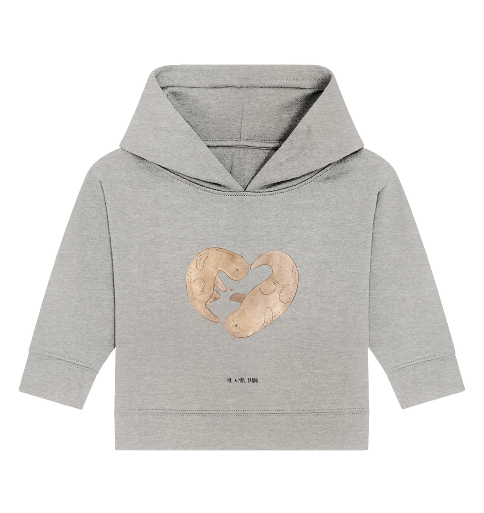 Organiczna bluza z kapturem dla niemowląt wydra serce Baby Pullover, Baby Kapuzenshirt, Baby Hoodie, Baby Kapuzensweatshirt, Fischotter, Seeotter, Otter, Bessere Hälfte, Jahrestag, Verlobung, Liebesgeschenk, Herz, Liebe, Liebesbeweis, Gemeinsames Leben, Hochzeitstag, Love You