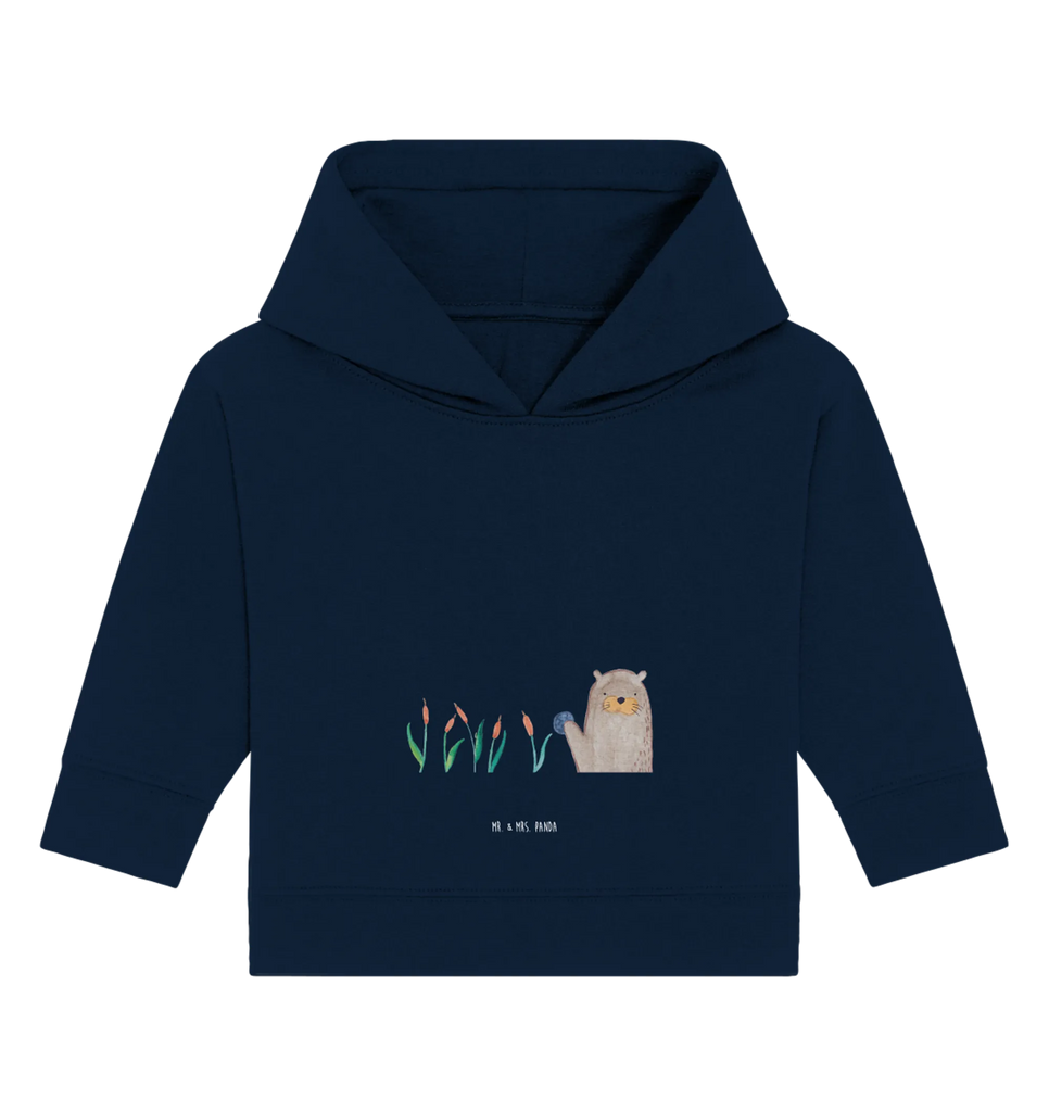 Organiczna bluza z kapturem dla niemowląt wydra kamień Baby Kapuzenshirt, Baby Kapuzensweatshirt, Baby Hoodie, Baby Pullover, Fischotter, Seeotter, Otter, Otter Seeotter See Otter