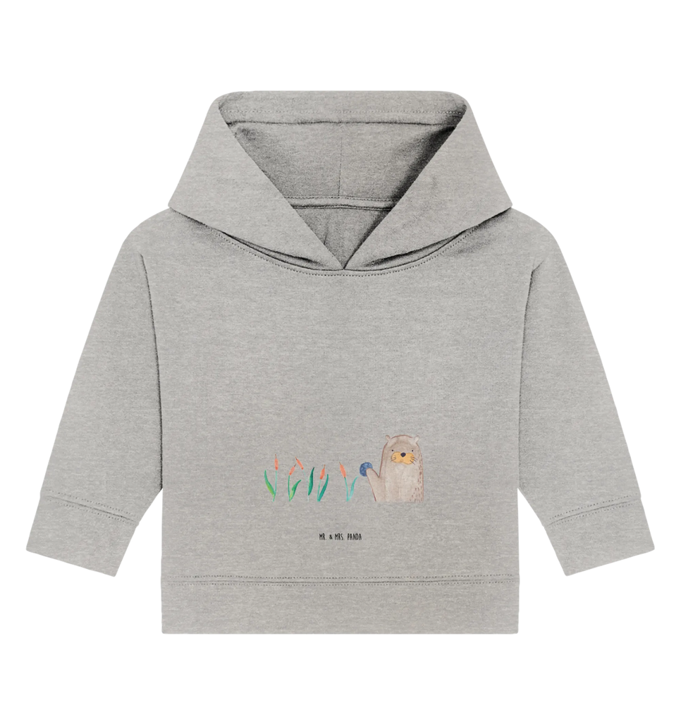 Organiczna bluza z kapturem dla niemowląt wydra kamień Baby Kapuzenshirt, Baby Kapuzensweatshirt, Baby Hoodie, Baby Pullover, Fischotter, Seeotter, Otter, Otter Seeotter See Otter