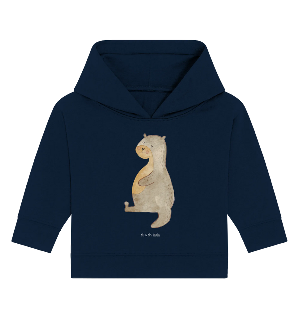 Organiczna bluza z kapturem dla niemowląt wydra brzuch Baby Pullover, Baby Kapuzensweatshirt, Baby Hoodie, Baby Kapuzenshirt, Fischotter, Seeotter, Otter, Otter Seeotter See Otter