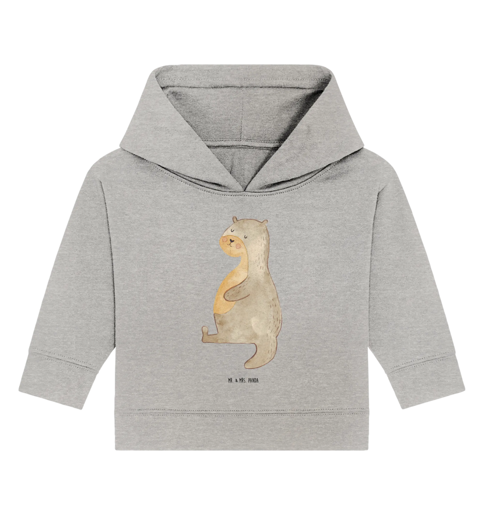 Organiczna bluza z kapturem dla niemowląt wydra brzuch Baby Pullover, Baby Kapuzensweatshirt, Baby Hoodie, Baby Kapuzenshirt, Fischotter, Seeotter, Otter, Otter Seeotter See Otter