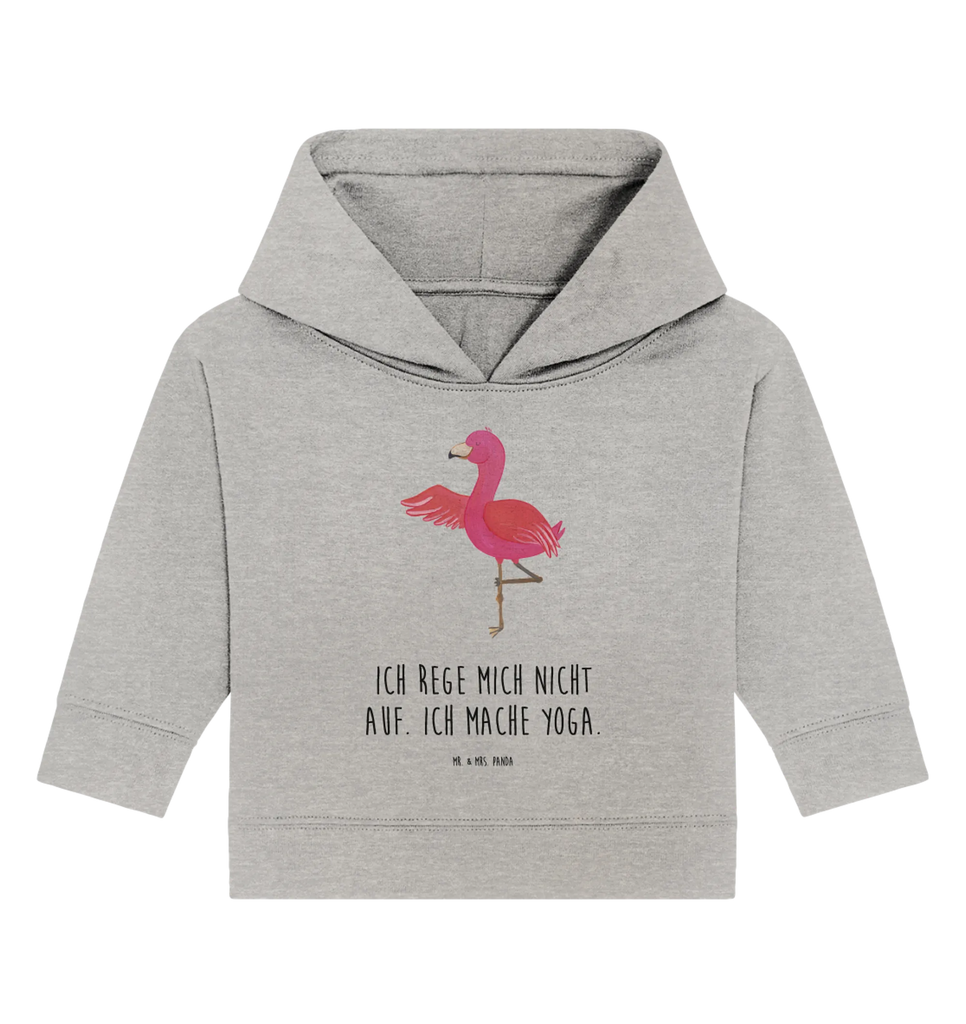 Organiczna bluza z kapturem dla niemowląt Flamingo joga Baby Kapuzenshirt, Baby Pullover, Baby Hoodie, Baby Kapuzensweatshirt, Flamingo, Achtsamkeit, Yoga-Übung, Namaste, Ärger, Aufregen, Tiefenentspannung, Yoga, Entspannung, Vogel