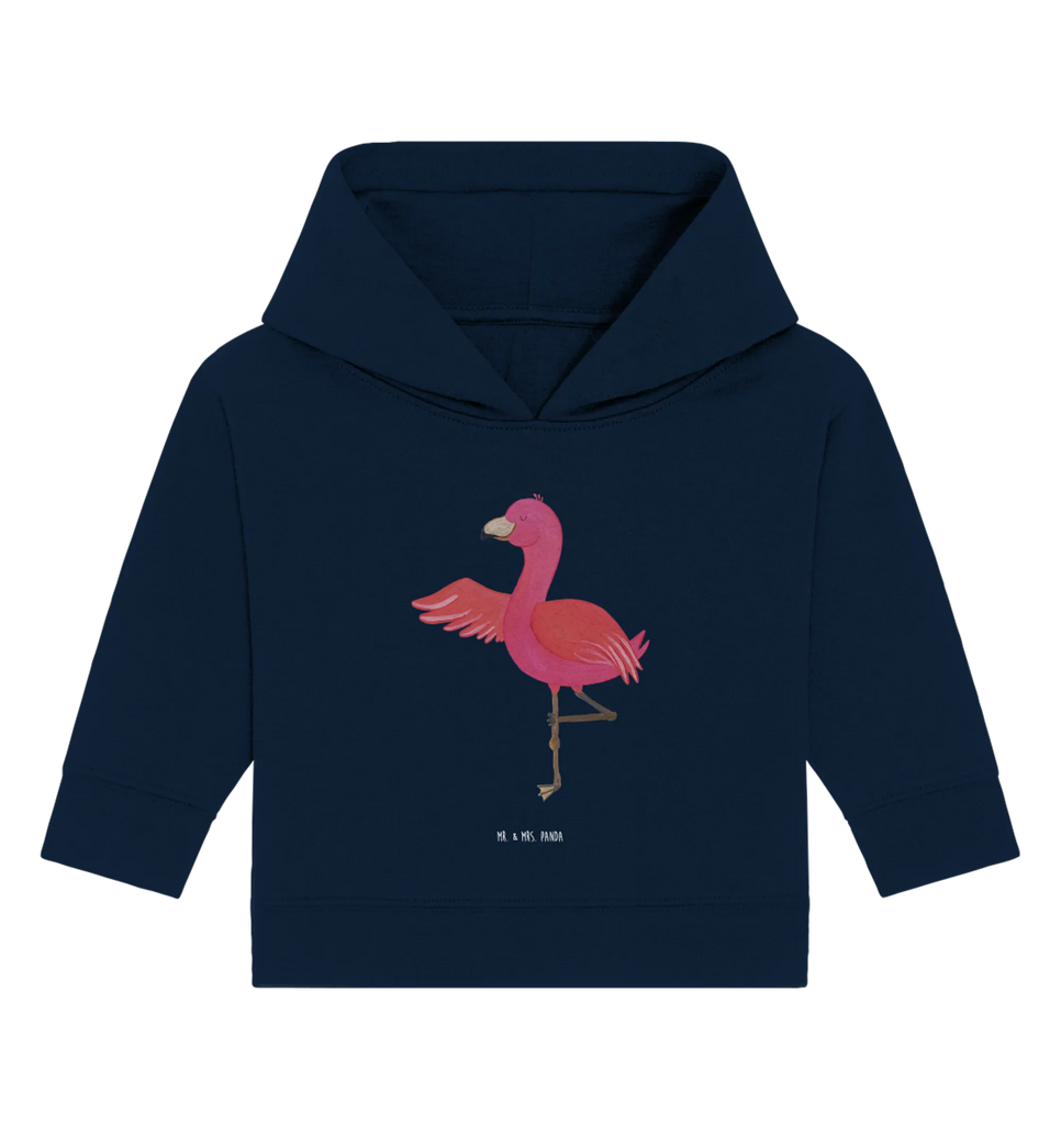 Organiczna bluza z kapturem dla niemowląt Flamingo joga Baby Kapuzenshirt, Baby Pullover, Baby Hoodie, Baby Kapuzensweatshirt, Flamingo, Achtsamkeit, Yoga-Übung, Namaste, Ärger, Aufregen, Tiefenentspannung, Yoga, Entspannung, Vogel