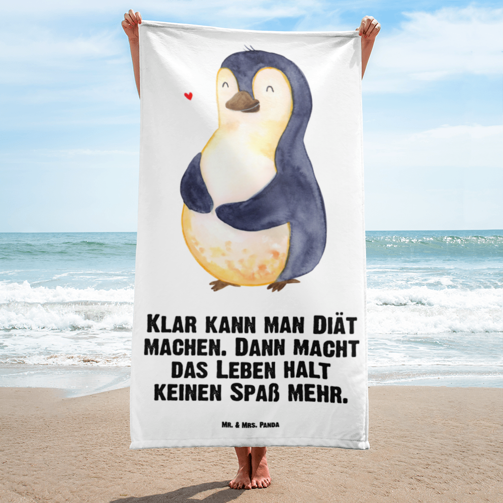 XL Badehandtuch Pinguin Diät Handtuch, Badetuch, Duschtuch, Strandtuch, Saunatuch, Pinguin, Pinguine, Diät, Abnehmen, Abspecken, Gewicht, Motivation, Selbstliebe, Körperliebe, Selbstrespekt