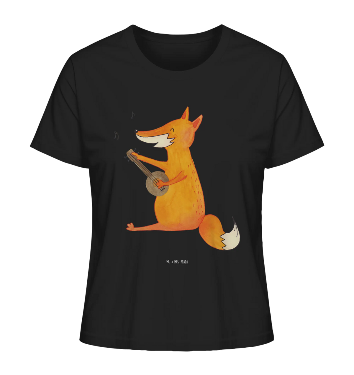 Women's Shirt Fox guitar animal lover, clever as a fox, forest wildlife, foxes, music saying, guitar, musician, singer, gift musician