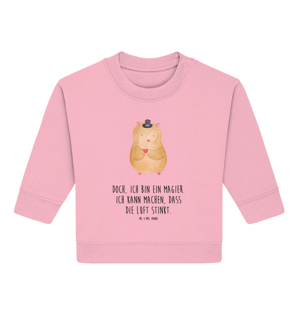 Organic Baby Pullover Hamster Hut Baby Sweatshirt, Baby Bullover, Tiermotive, Gute Laune, lustige Sprüche, Tiere, Hamster, Magier, Zwerghamster, Zauberer, Zylinder, Hut