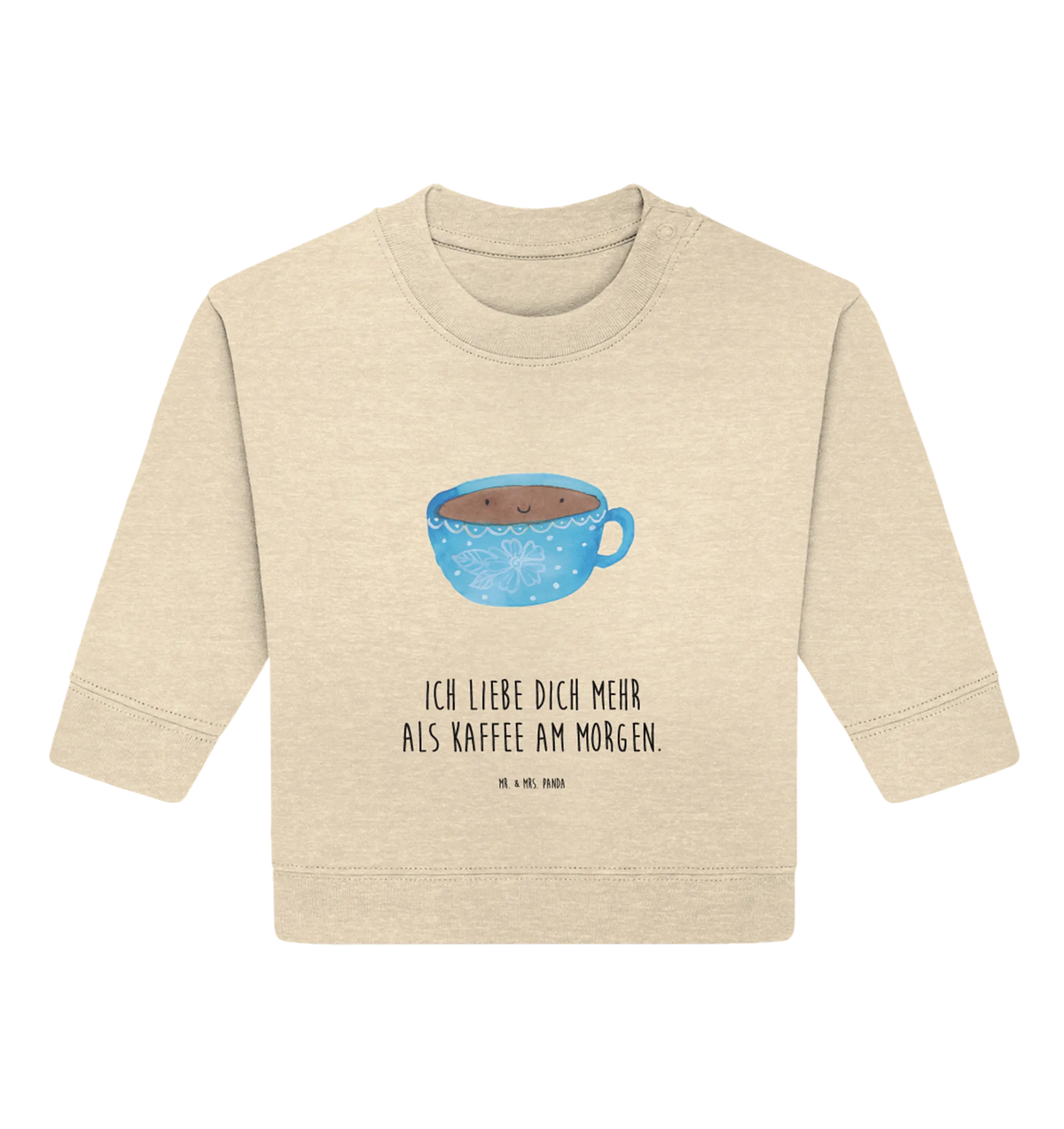 Organic Baby Pullover Kaffee Tasse Baby Bullover, Tiere, Gute Laune, Tiermotive, Lustige Sprüche, Tasse, Liebe, Geschmack, Genuss, Glücklich, Kaffee