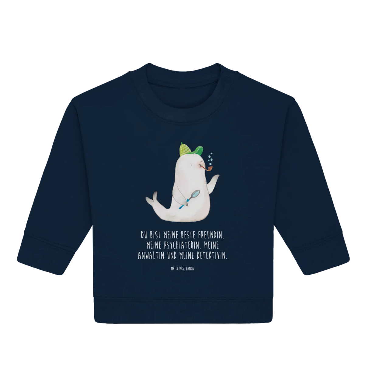 Organic Baby Pullover seal sherlock small animals, good mood, special gifts, animal lover, cute animal motives, card, cute, gift ideas, hand drawn, gifts, funny sayings