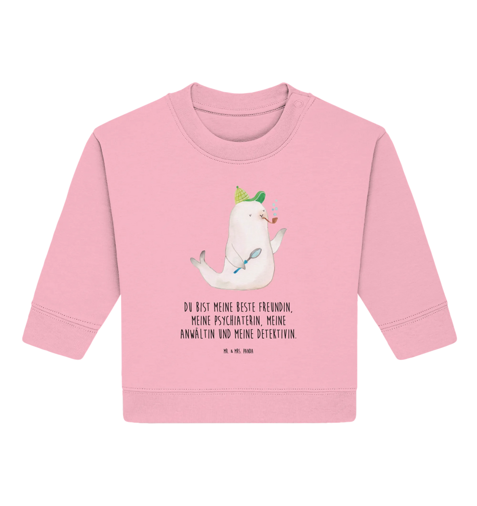 Organiczny sweter dla niemowląt foka Sherlock Baby Bullover, Baby Sweatshirt, Tiermotive, Gute Laune, lustige Sprüche, Tiere