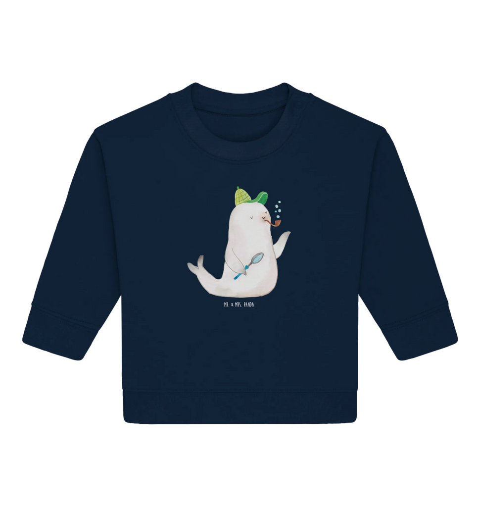 Organiczny sweter dla niemowląt foka Sherlock Baby Bullover, Baby Sweatshirt, Tiermotive, Gute Laune, lustige Sprüche, Tiere