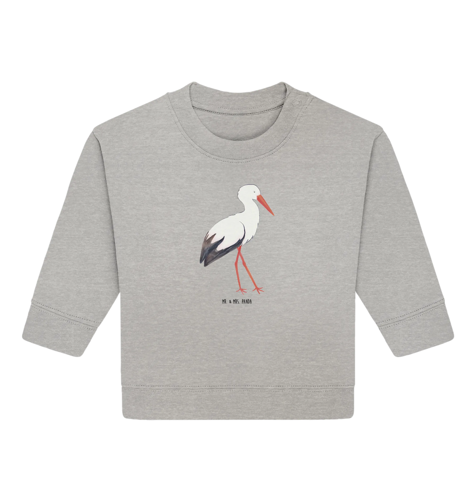 Organiczny sweter dla niemowląt Bocian Baby Bullover, Baby Sweatshirt, Tiermotive, Gute Laune, lustige Sprüche, Tiere, Schwangerschaft, Schwanger, Mütter, Geburt, Störche, Mutter, Storch, Baby, Mutter werden, Babybauch