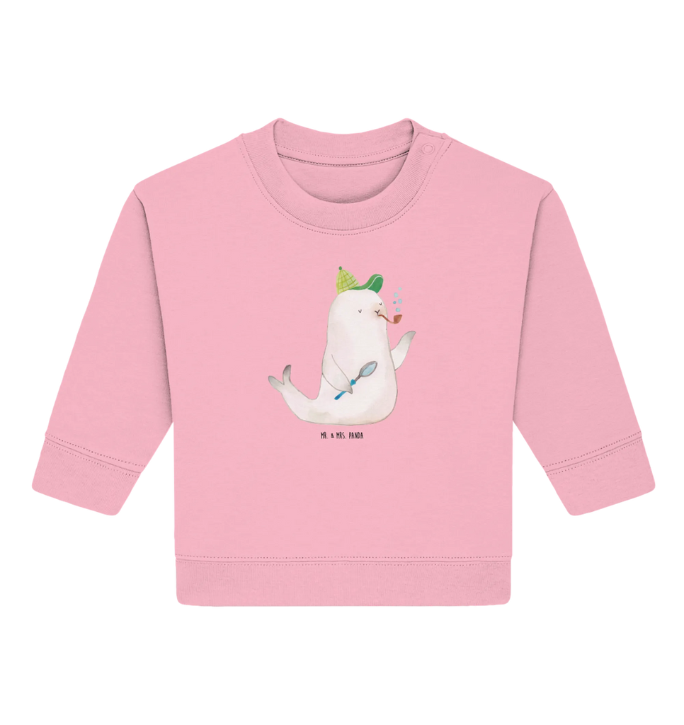 Organiczny sweter dla niemowląt foka Sherlock Baby Bullover, Baby Sweatshirt, Tiermotive, Gute Laune, lustige Sprüche, Tiere