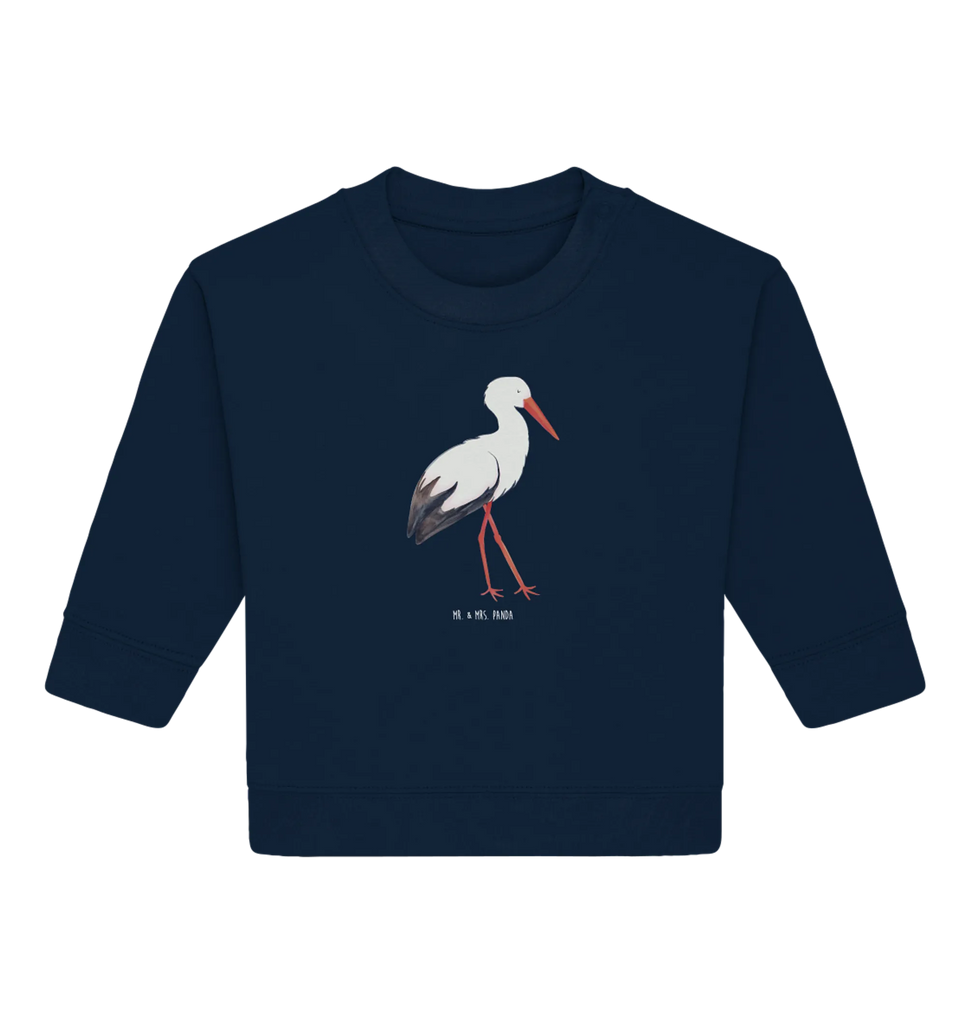Organiczny sweter dla niemowląt Bocian Baby Bullover, Baby Sweatshirt, Tiermotive, Gute Laune, lustige Sprüche, Tiere, Schwangerschaft, Schwanger, Mütter, Geburt, Störche, Mutter, Storch, Baby, Mutter werden, Babybauch