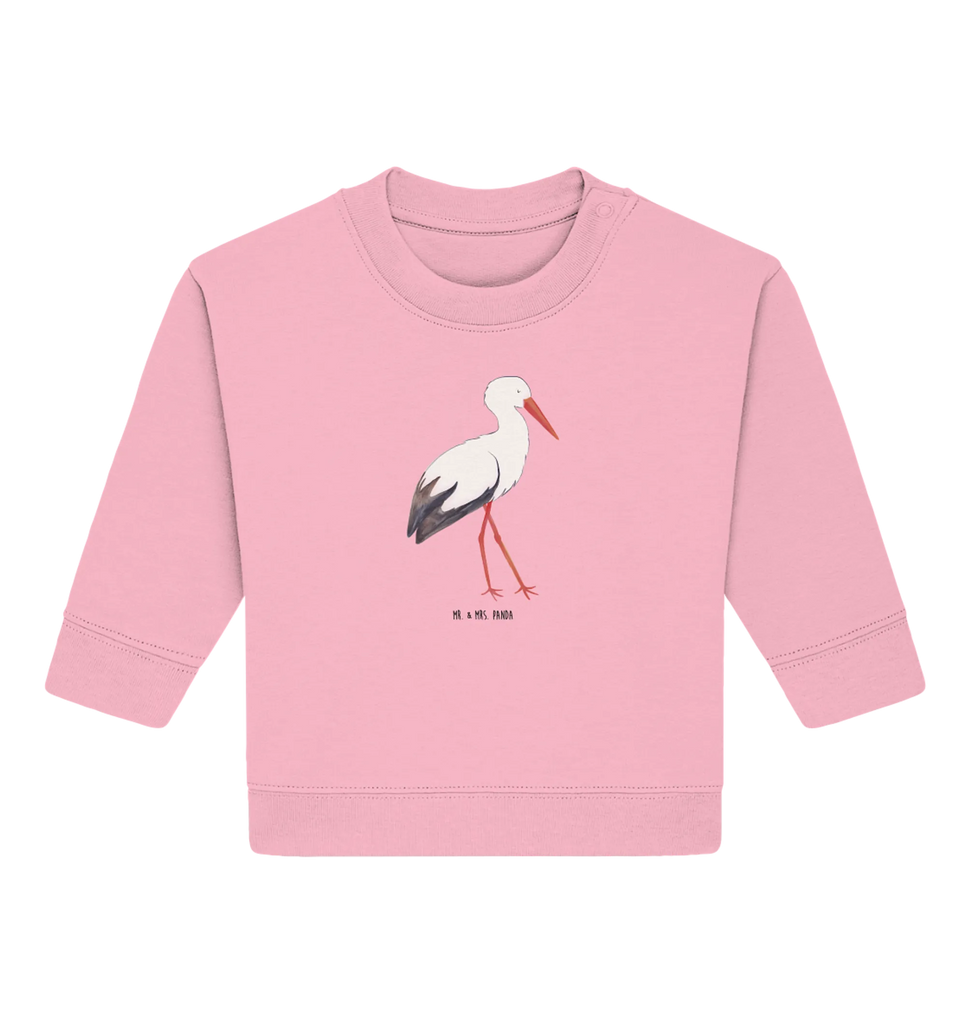 Organiczny sweter dla niemowląt Bocian Baby Bullover, Baby Sweatshirt, Tiermotive, Gute Laune, lustige Sprüche, Tiere, Schwangerschaft, Schwanger, Mütter, Geburt, Störche, Mutter, Storch, Baby, Mutter werden, Babybauch