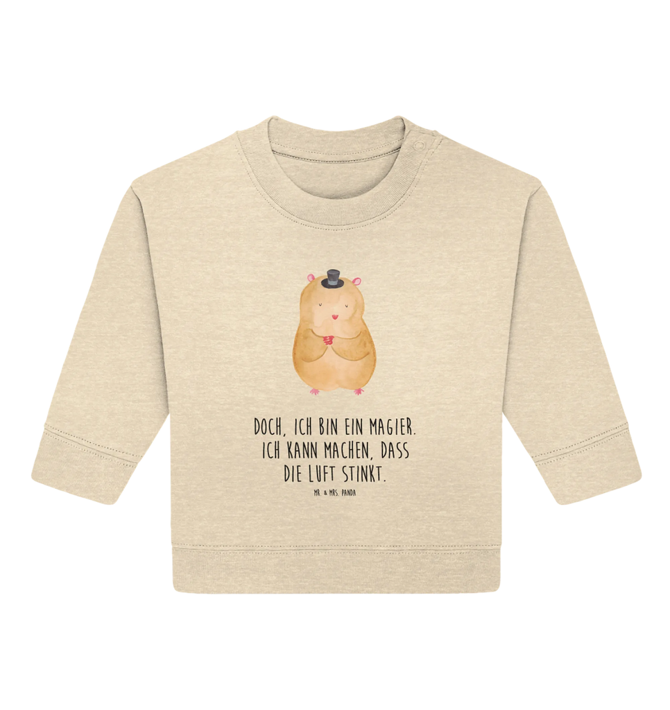 Organic Baby Pullover Hamster Hut Baby Sweatshirt, Baby Bullover, Tiermotive, Gute Laune, lustige Sprüche, Tiere, Hamster, Magier, Zwerghamster, Zauberer, Zylinder, Hut