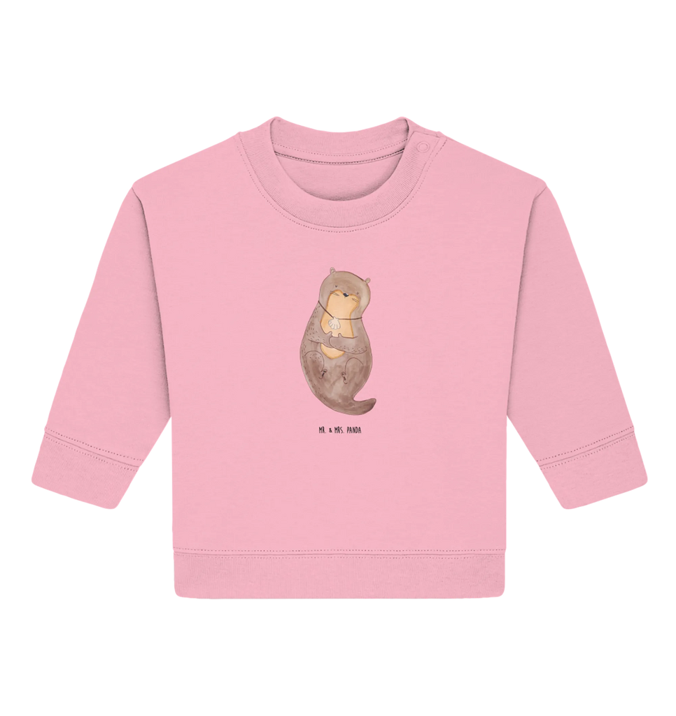 Organiczny sweter dla niemowląt wydra muszla Baby Sweatshirt, Baby Bullover, Seeotter, Otter, Fischotter, Grübeln, Träumen, Tagträumen, Motivation, Büro, Otterliebe