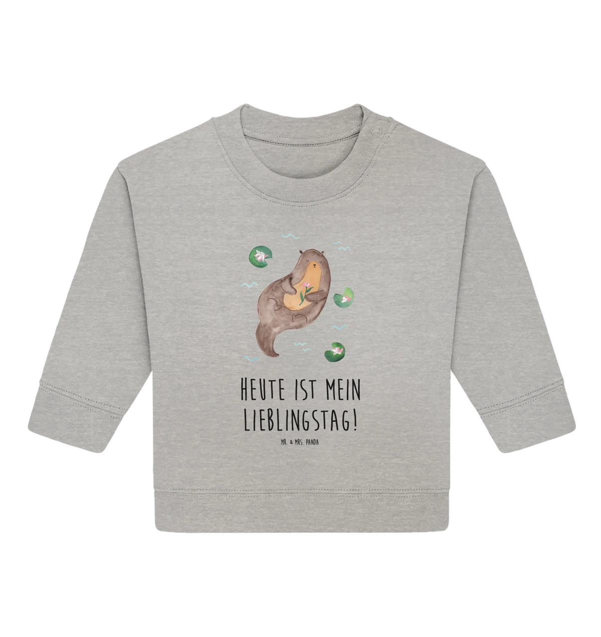 Organic Baby Pullover otter Water Lily water mammal, gift ideas for animal lovers, animal, European otter, animal lover, sea otter, gifts for people in love, aquatic animal, predator, marten, water animal, water, baby otter, mammal, otter gifts