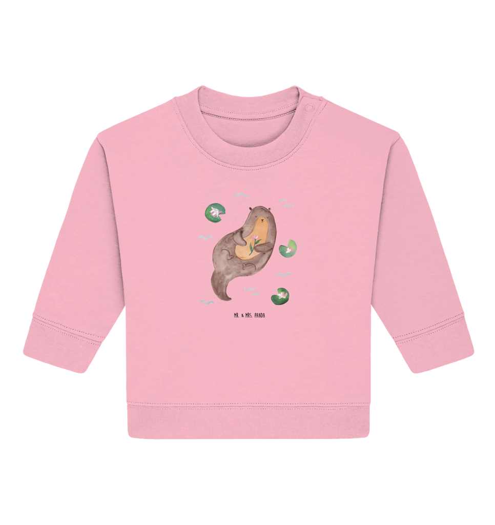 Organiczny sweter dla niemowląt wydra lilia wodna Baby Sweatshirt, Baby Bullover, Seeotter, Otter, Fischotter, Otter Seeotter See Otter