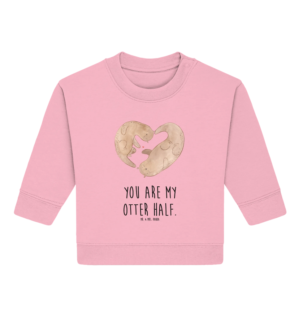 Organiczny sweter dla niemowląt wydra serce Baby Sweatshirt, Baby Bullover, Seeotter, Otter, Fischotter, Liebesbeweis, Gemeinsames Leben, Jahrestag, Love You, Bessere Hälfte, Liebesgeschenk, Liebe, Herz, Hochzeitstag, Verlobung