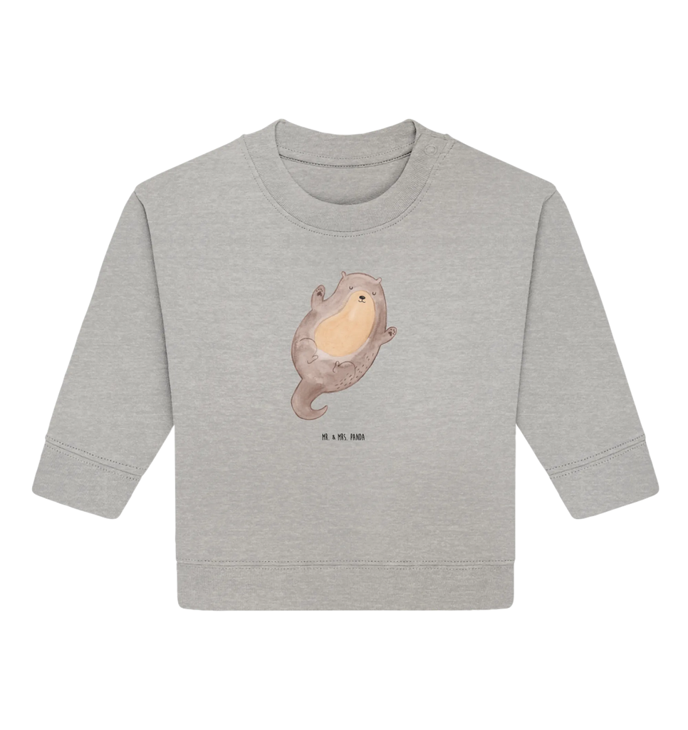 Organiczny sweter dla niemowląt wydra Przytulić Baby Sweatshirt, Baby Bullover, Seeotter, Otter, Fischotter, Otter Seeotter See Otter