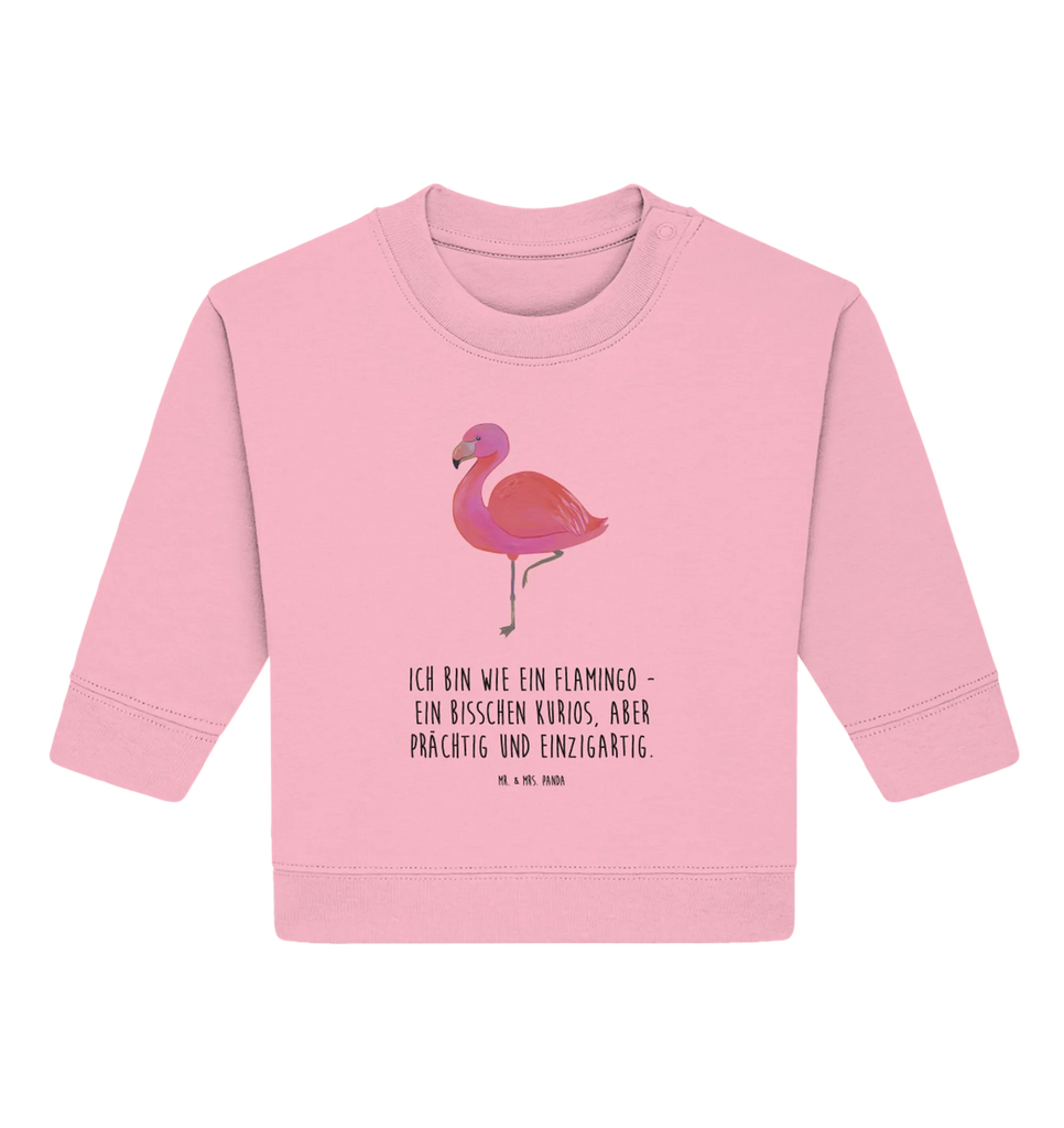 Organiczny sweter dla niemowląt Flamingo Klasyczny Baby Sweatshirt, Baby Bullover, Flamingo, Stolz, Spruch, Einzigartig, Ich, Tochter, Geschwister, Außenseiter, Freundin, Sohn, für Mich, Selbstliebe, Freundinnen