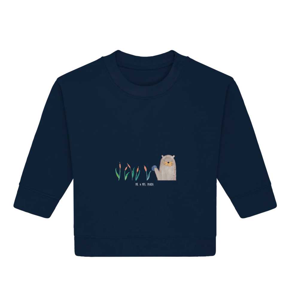 Organiczny sweter dla niemowląt wydra kamień Baby Sweatshirt, Baby Bullover, Seeotter, Otter, Fischotter, Otter Seeotter See Otter