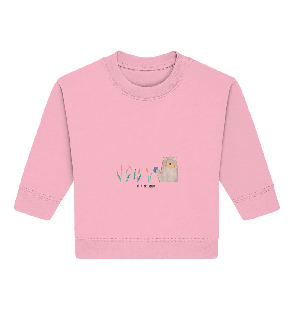 Organiczny sweter dla niemowląt wydra kamień Baby Sweatshirt, Baby Bullover, Seeotter, Otter, Fischotter, Otter Seeotter See Otter