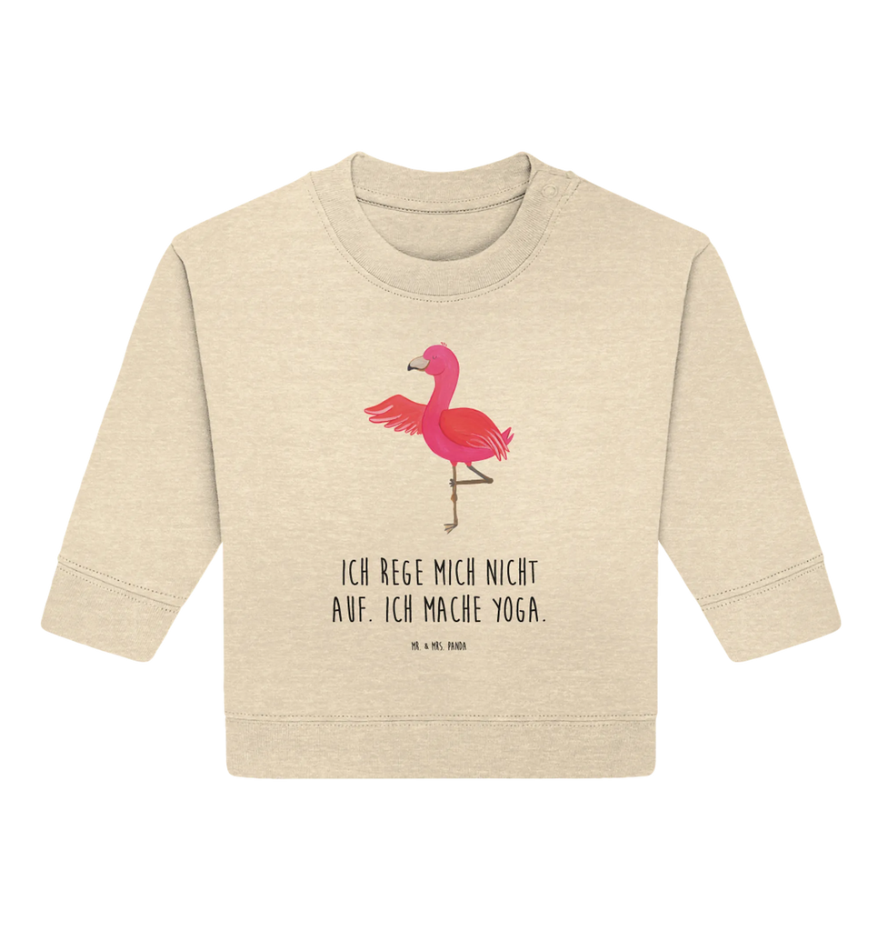 Organic Baby Pullover flamingo yoga Baby Sweatshirt, Baby Bullover, Flamingo, Yoga, Achtsamkeit, Tiefenentspannung, Ärger, Aufregen, Entspannung, Namaste, Yoga-Übung, Vogel