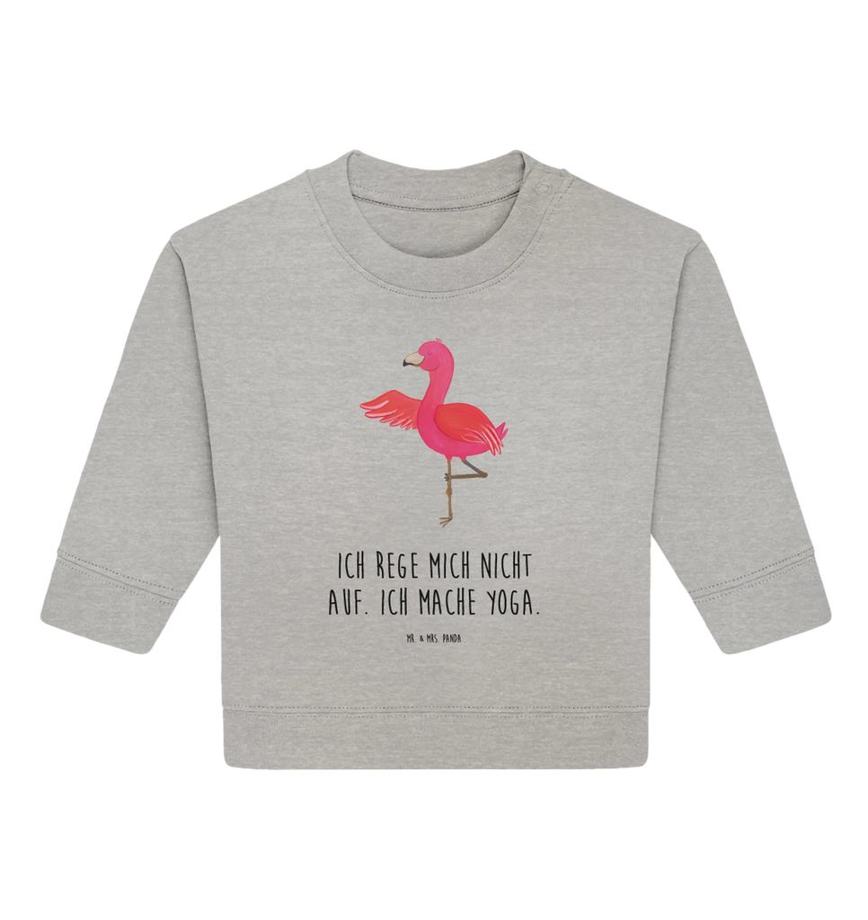Organic Baby Pullover flamingo yoga Baby Sweatshirt, Baby Bullover, Flamingo, Yoga, Achtsamkeit, Tiefenentspannung, Ärger, Aufregen, Entspannung, Namaste, Yoga-Übung, Vogel