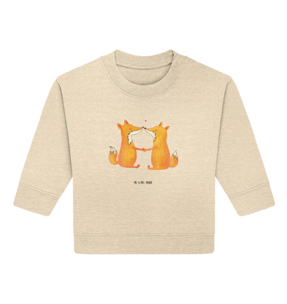Organiczny sweter dla niemowląt lisy miłość Baby Bullover, Baby Sweatshirt, Fuchs, Liebesbeweis, Verlobte, Partner, Fox, Liebe, Ehefrau, Ehemann, Ehe, Füchse, Paar, Liebespaar, Freundin, Freund