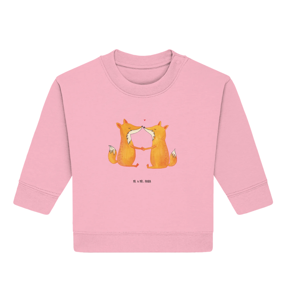 Organiczny sweter dla niemowląt lisy miłość Baby Bullover, Baby Sweatshirt, Fuchs, Liebesbeweis, Verlobte, Partner, Fox, Liebe, Ehefrau, Ehemann, Ehe, Füchse, Paar, Liebespaar, Freundin, Freund