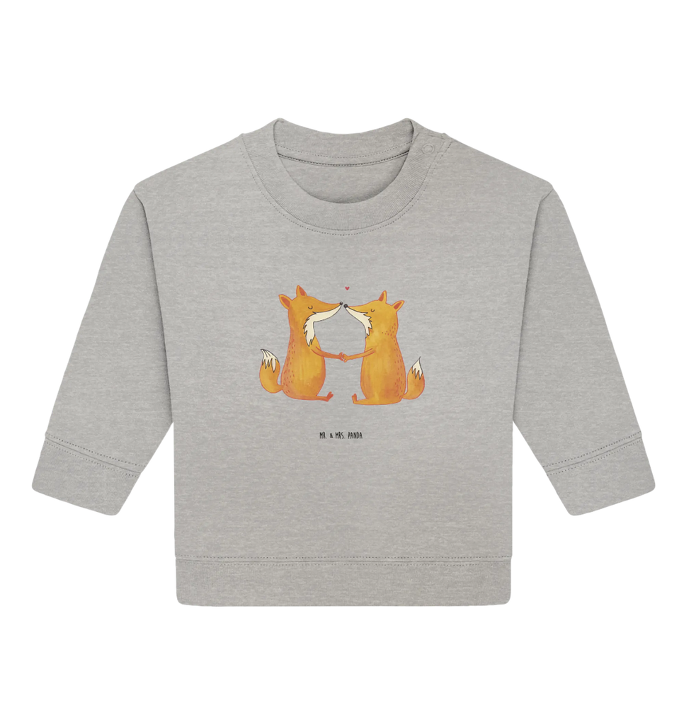 Organiczny sweter dla niemowląt lisy miłość Baby Bullover, Baby Sweatshirt, Fuchs, Liebesbeweis, Verlobte, Partner, Fox, Liebe, Ehefrau, Ehemann, Ehe, Füchse, Paar, Liebespaar, Freundin, Freund