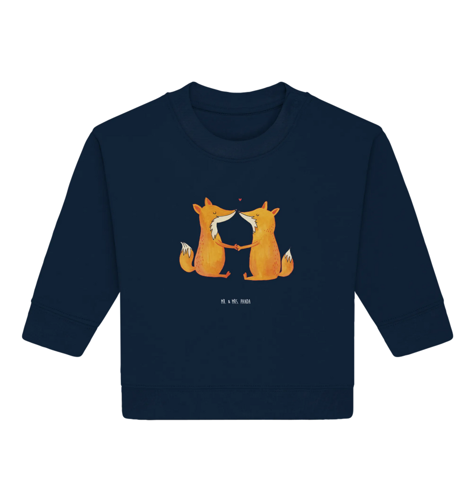 Organiczny sweter dla niemowląt lisy miłość Baby Bullover, Baby Sweatshirt, Fuchs, Liebesbeweis, Verlobte, Partner, Fox, Liebe, Ehefrau, Ehemann, Ehe, Füchse, Paar, Liebespaar, Freundin, Freund